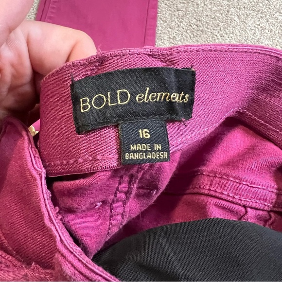 Bold Elements Womens Curvy Capri Jeans Sz 16 Pink Stretch Tummy Control New - Picture 5 of 5